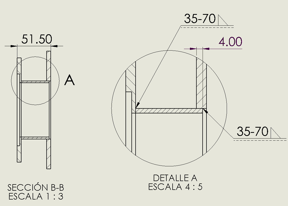Plano Técnico y Detalle de Soldadura